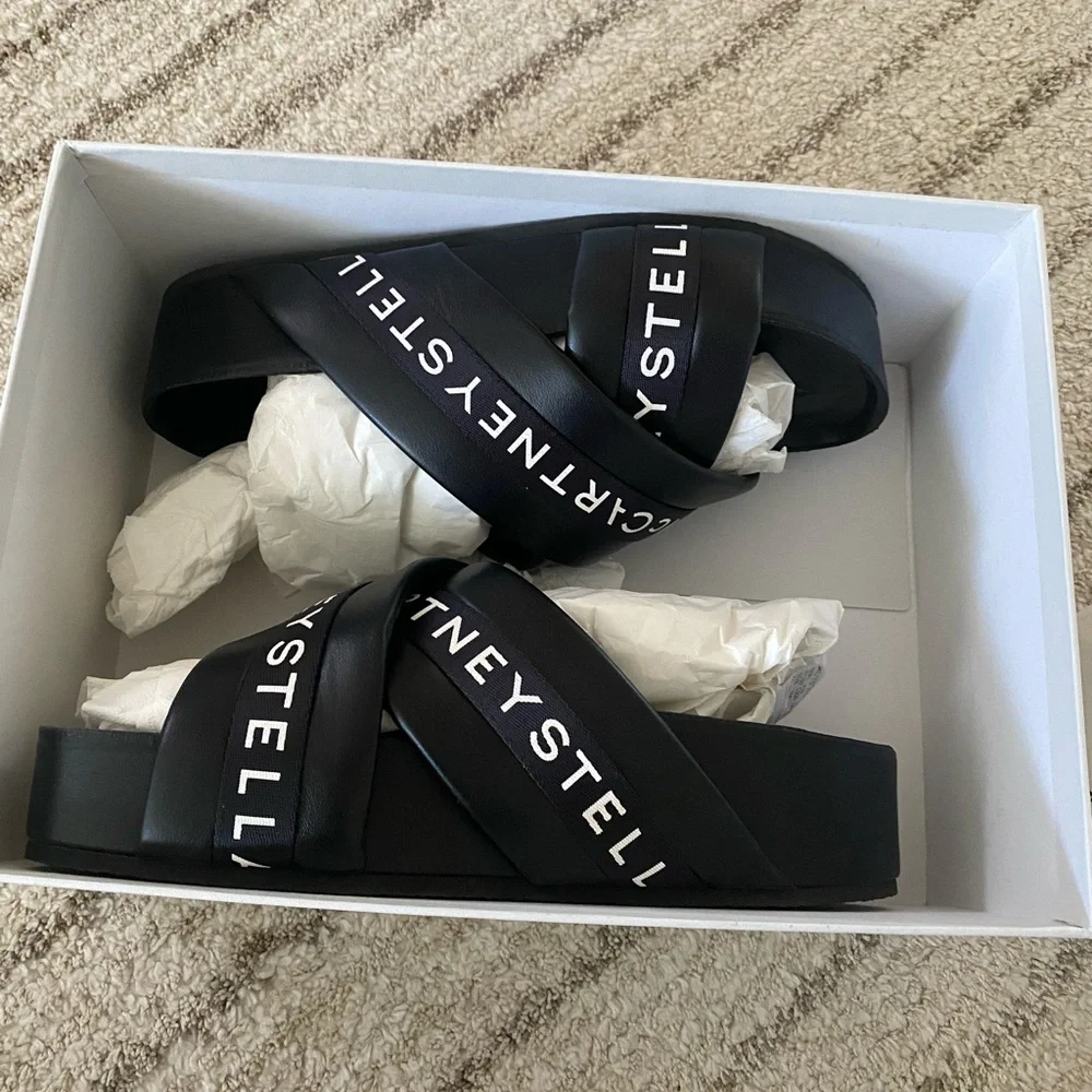 Stella McCartney Logo Platform Slides – Black – Size 38 (US 8) - Picture 6 of 8